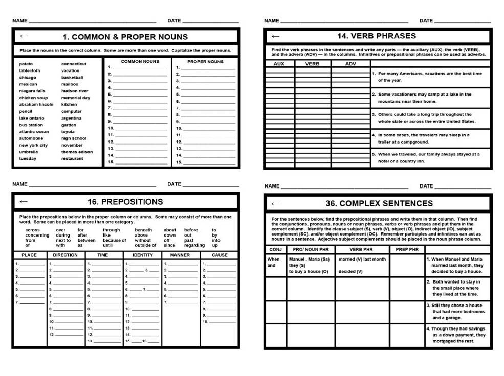 Words to Sentences Exercises